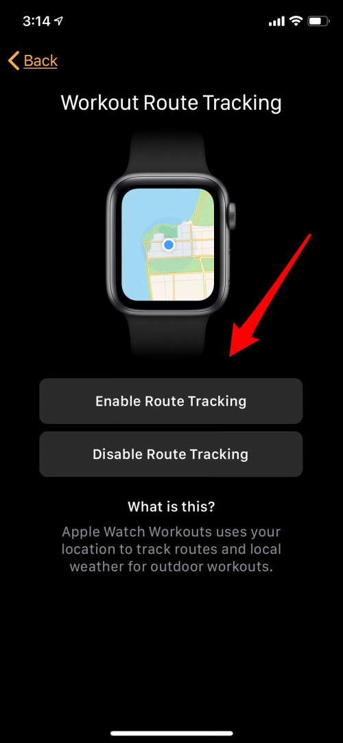 seguimiento de ruta de apple watch