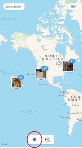 Mapa de fotos de Instagram