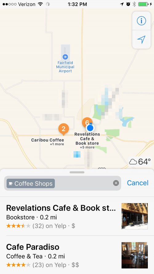 Cómo buscar ubicaciones de mapas cercanas desde la pantalla de widgets en iOS 10