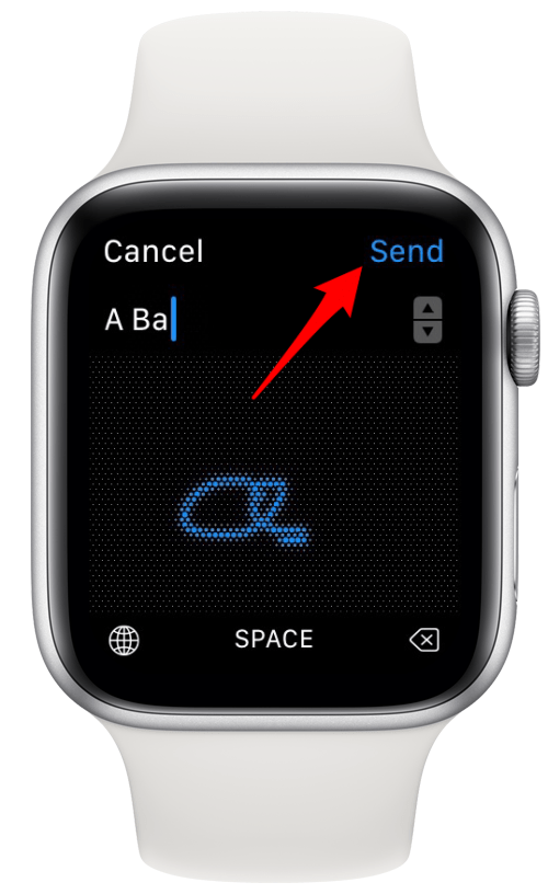 enviar un texto garabato en el reloj de Apple