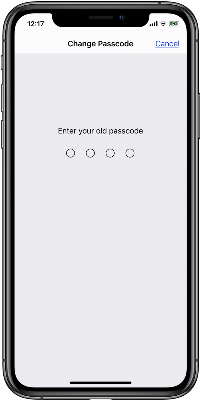 contraseña de iphone de cuatro dígitos
