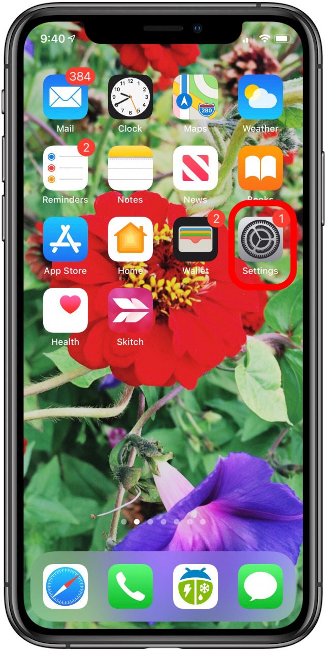 aplicación de configuración de iphone