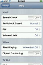 Configuración de música del iPod
